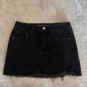 American Eagle Outfitters Distressed Black Mini Skirt